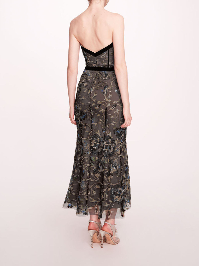 Marchesa CLIMBING VINES MIDI DRESS outlook