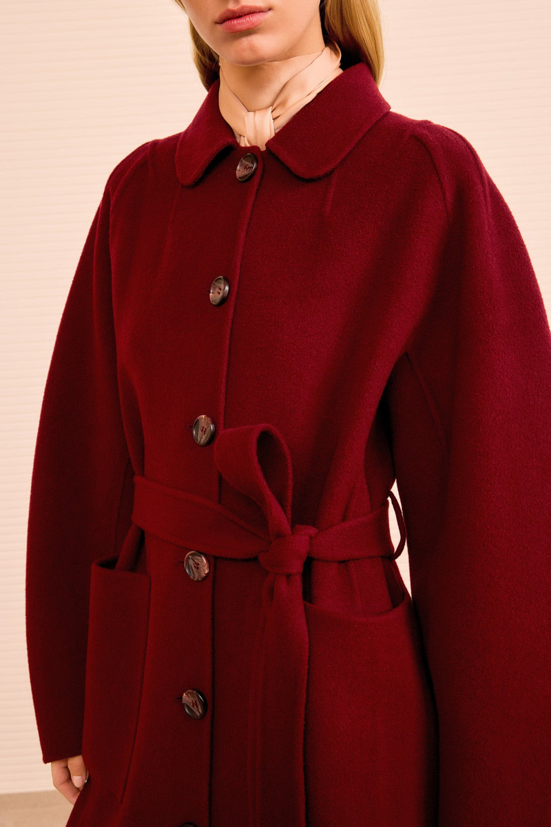 ULLA JOHNSON Lisbeth Long Wool Coat With Belt outlook