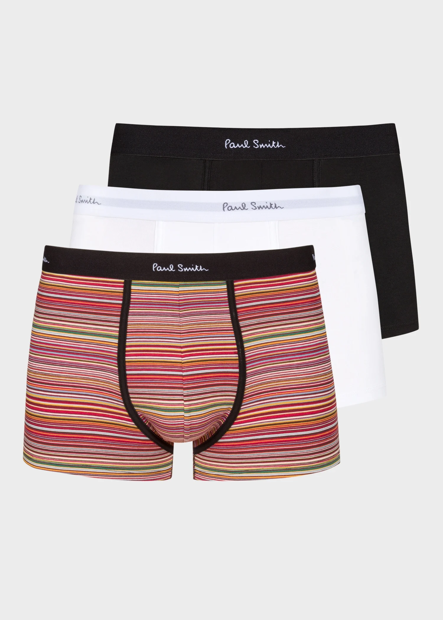 'Signature Stripe' and Plain Boxer Briefs Three Pack - 1