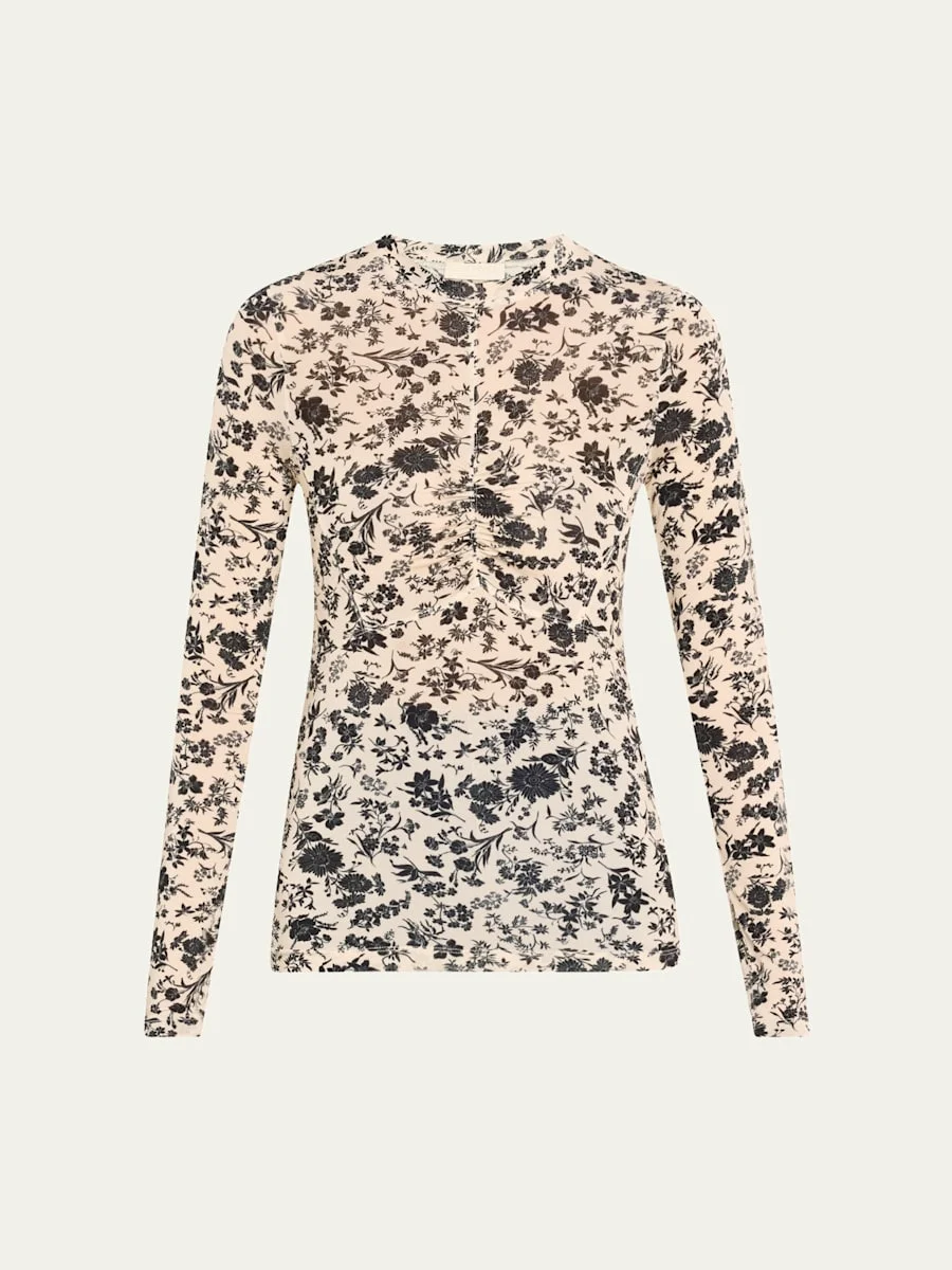 Neri Long-Sleeve Ruched Top - 1