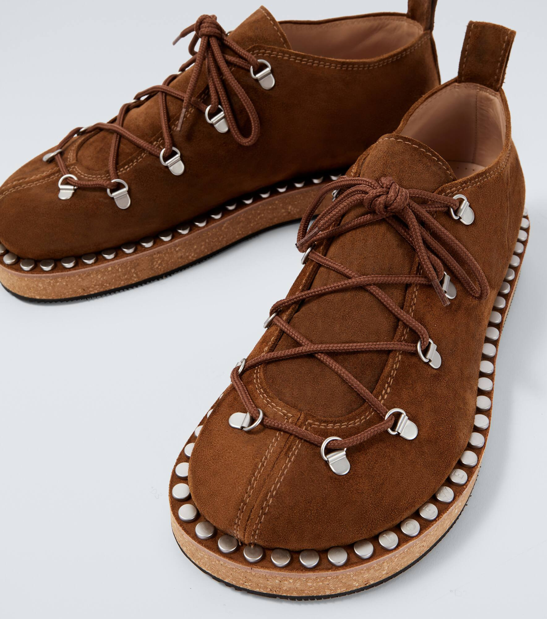 Rivet studded suede shoes - 3