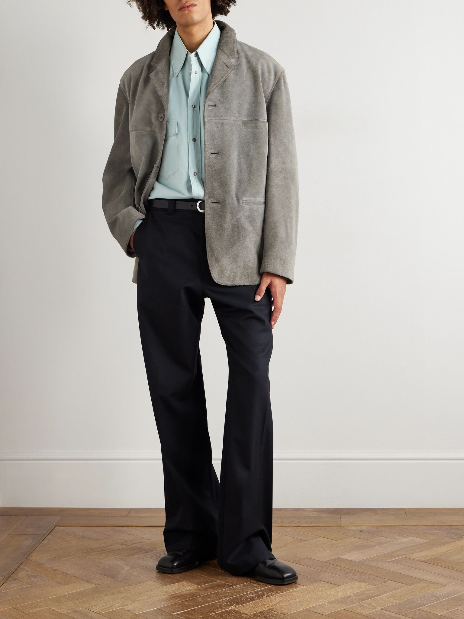 Brushed-Suede Jacket Gray - 2