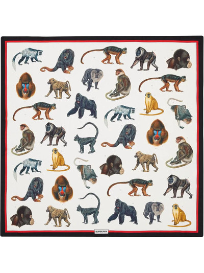 Burberry monkey print silk square scarf outlook