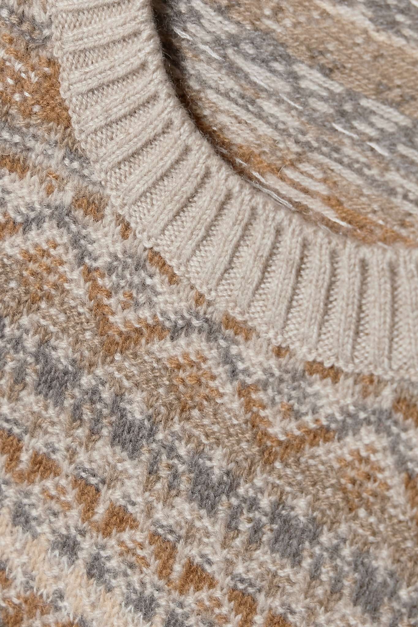 LORO PIANA Fair Isle cashmere and silk-blend sweater