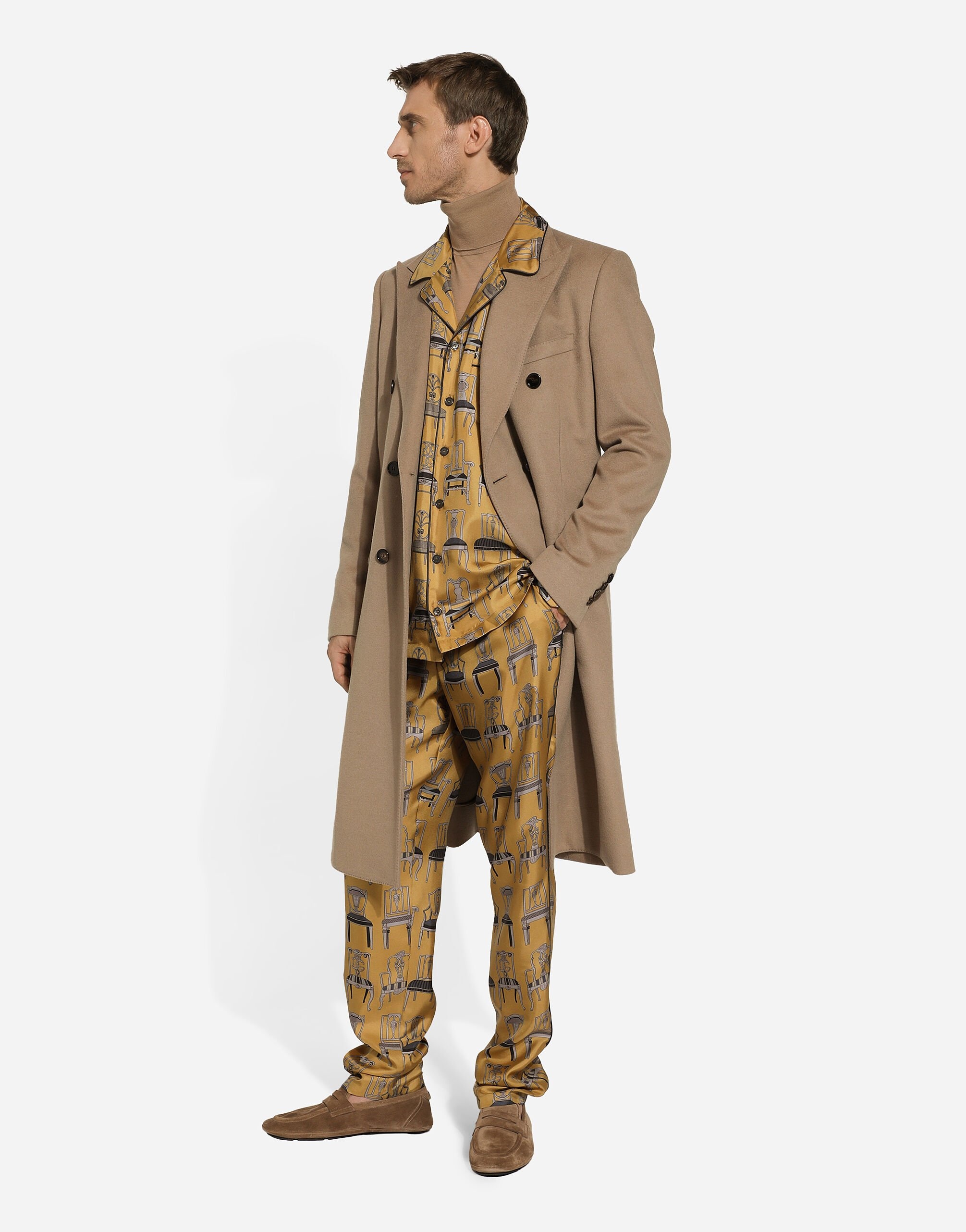 Printed silk twill jogging pants - 5