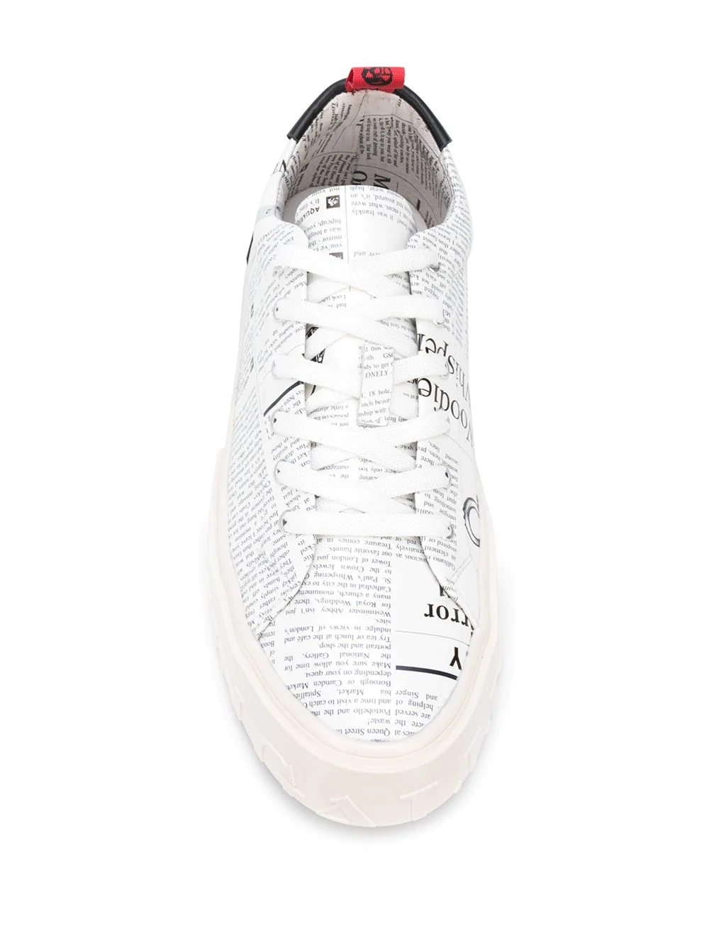 text-print lace-up sneakers - 4