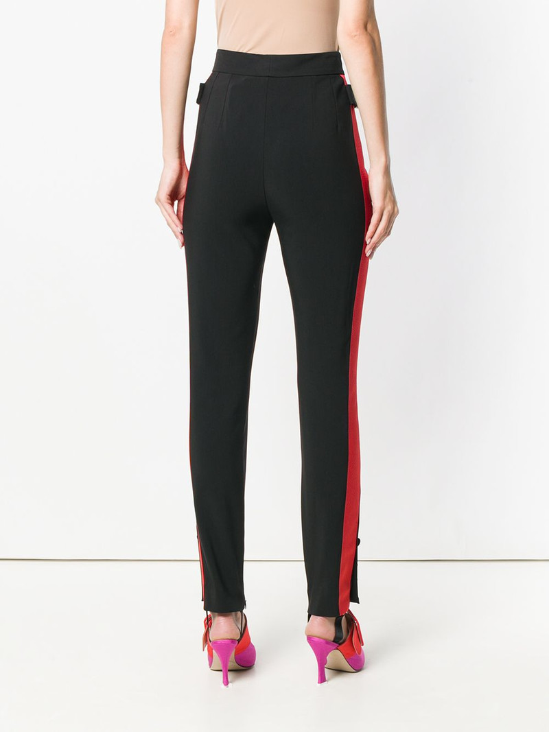 tuxedo stripe fox trim trousers 4