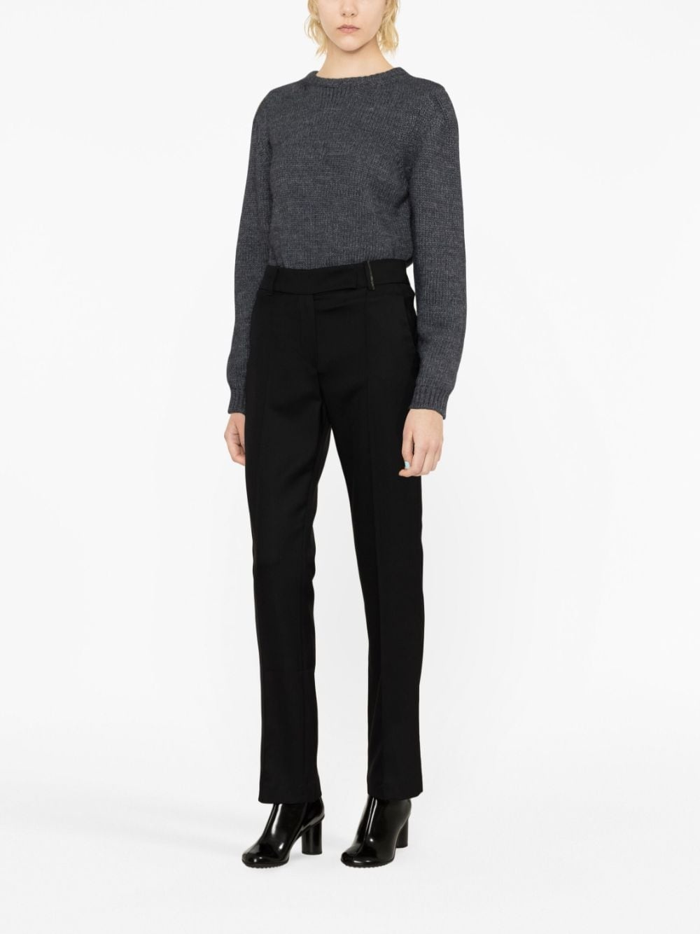 Monili-embellished bootcut trousers - 4