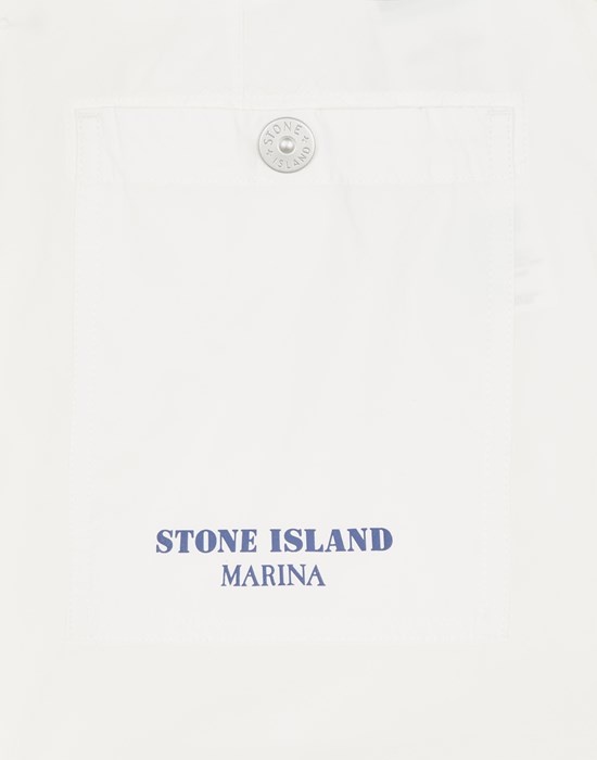 314X3 PLATED COTTON CANVAS_STONE ISLAND MARINA WHITE - 3