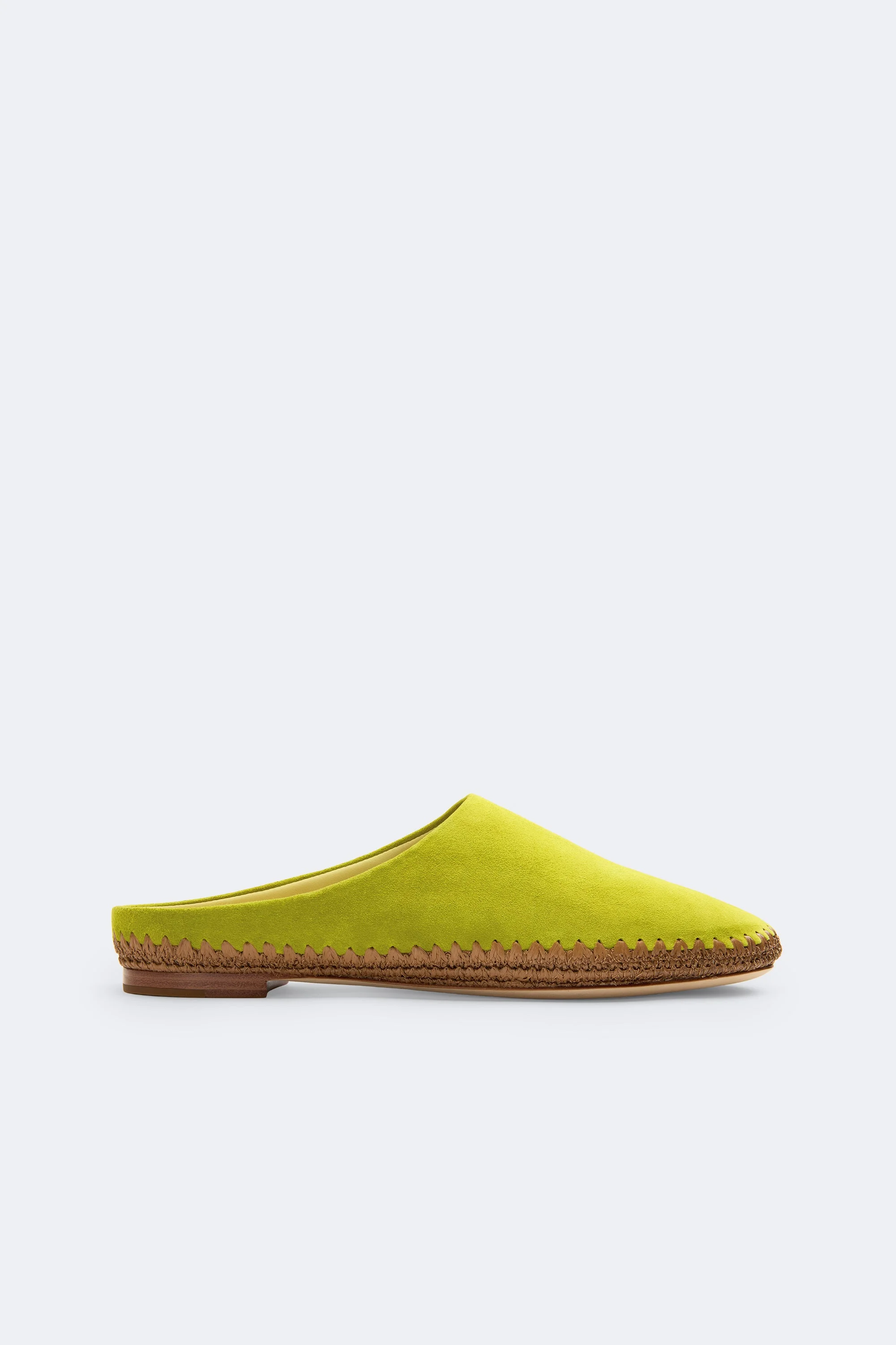 Riad Slipper In Moss Green/Natural - 1