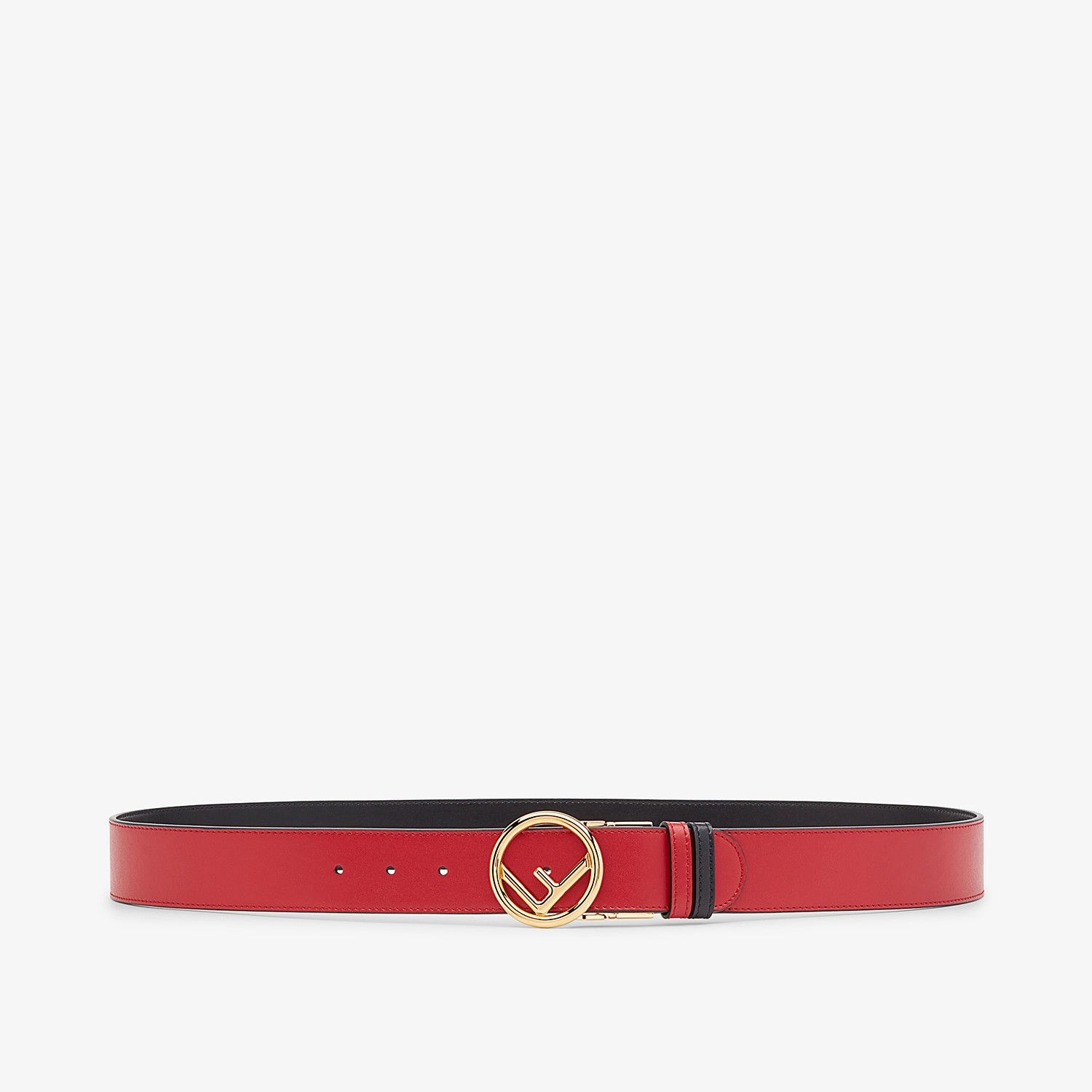 Red and black leather belt - 1