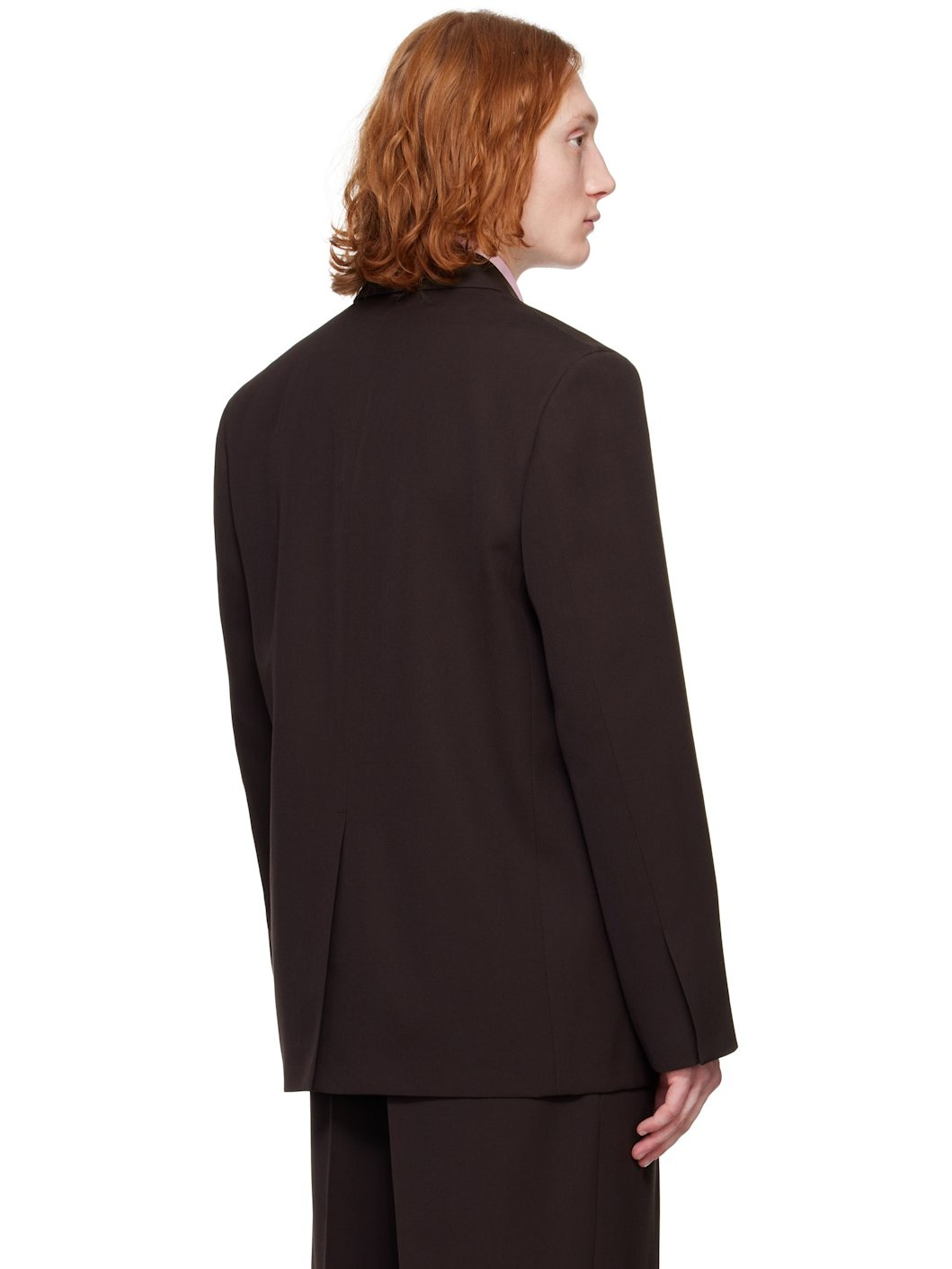 Brown Sharp Wool Gabardine Blazer - 3