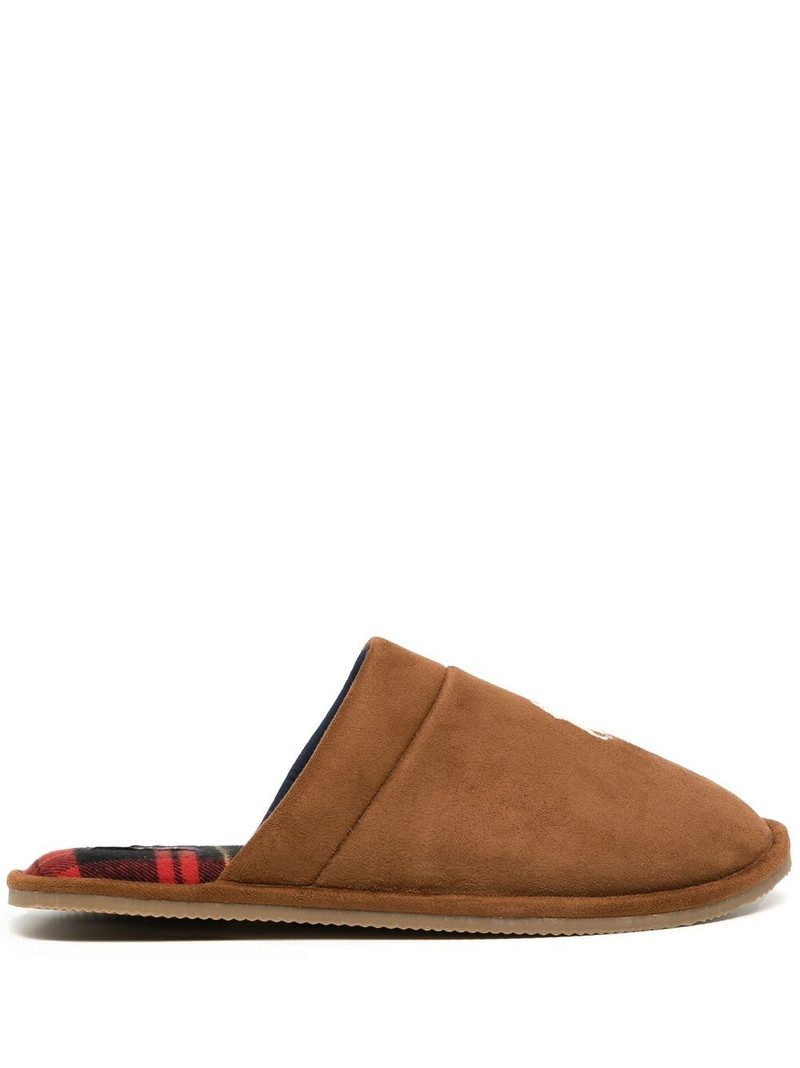 logo-embroidered mule slippers 1