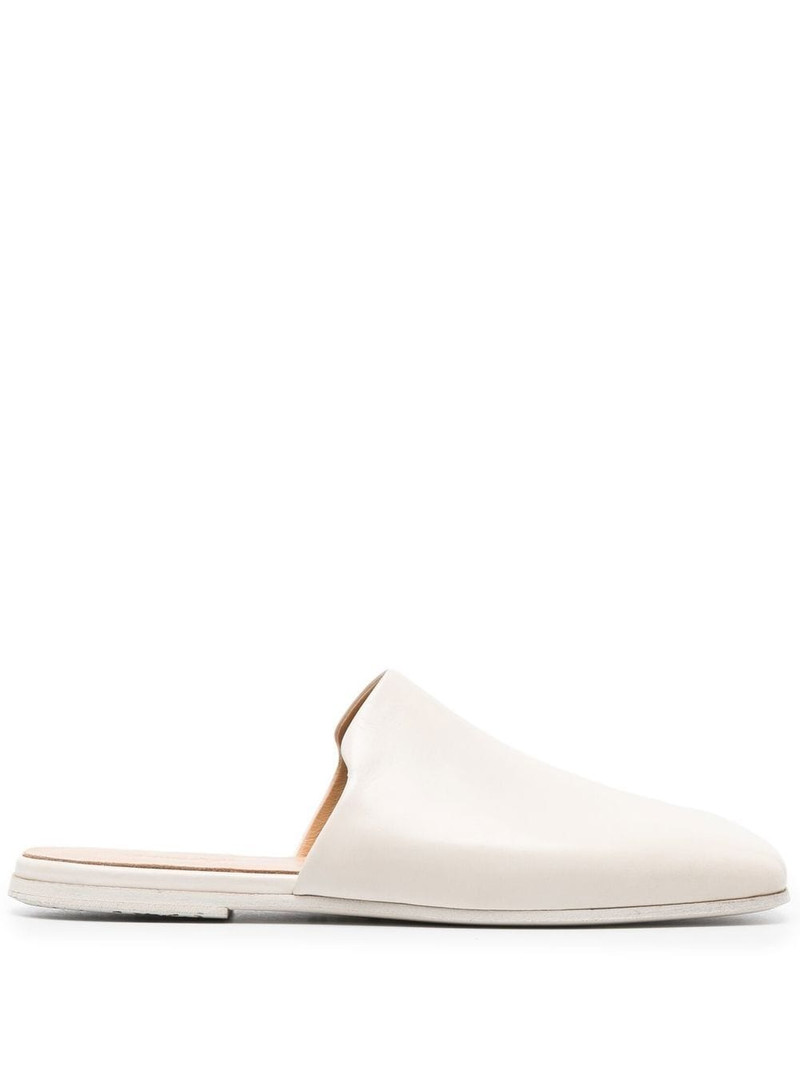 square-shape leather mules 1