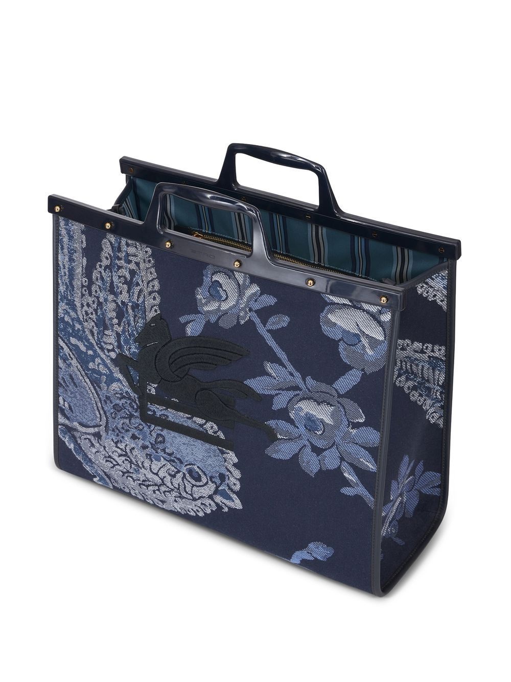 logo-embroidered jacquard tote bag - 7