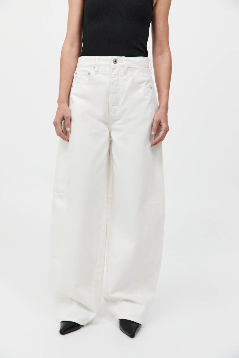 Mid Rise Balloon Jeans - White 3