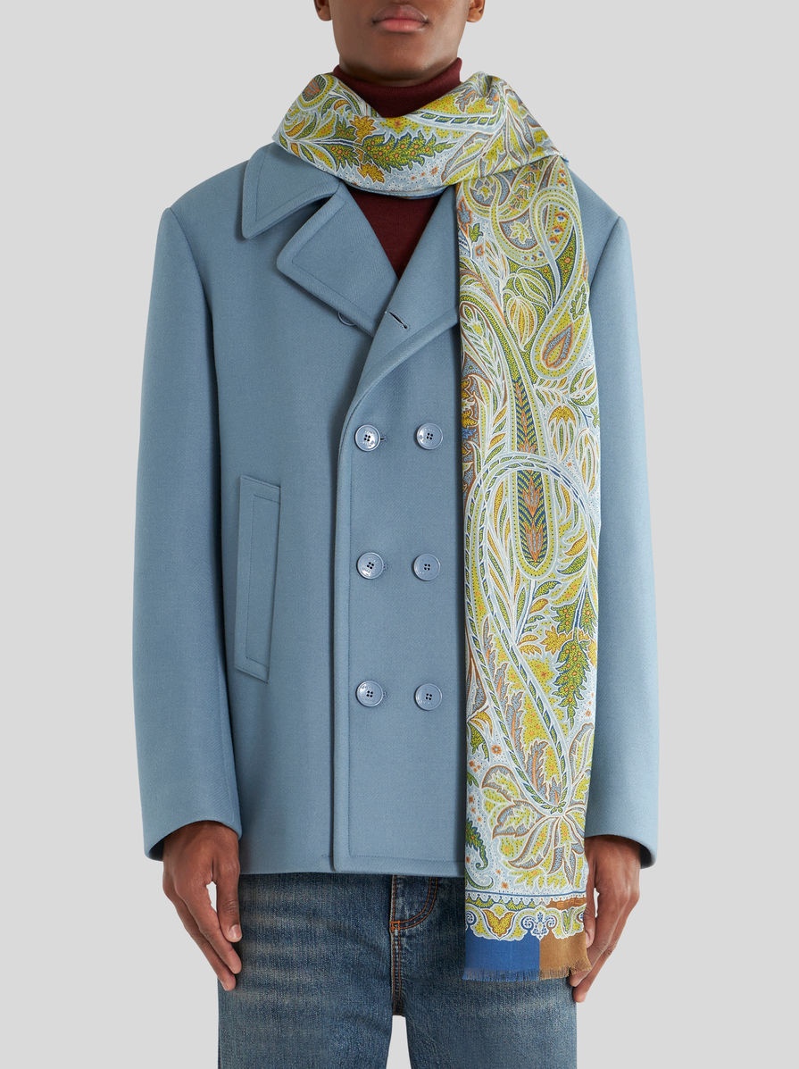 ORNAMENTAL PAISLEY WOOL AND SILK SCARF - 2