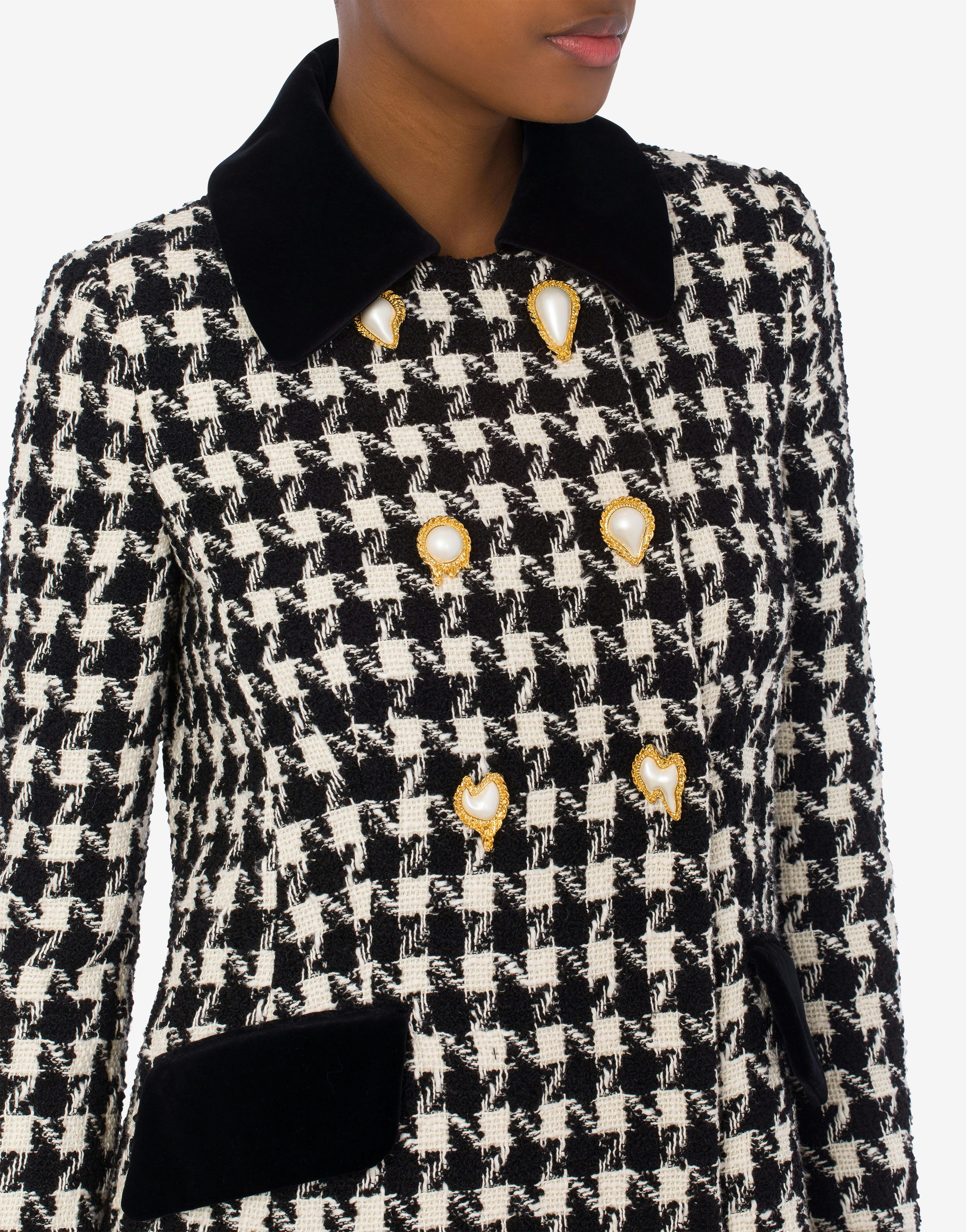 MORPHED BUTTONS HOUNDSTOOTH COAT - 4