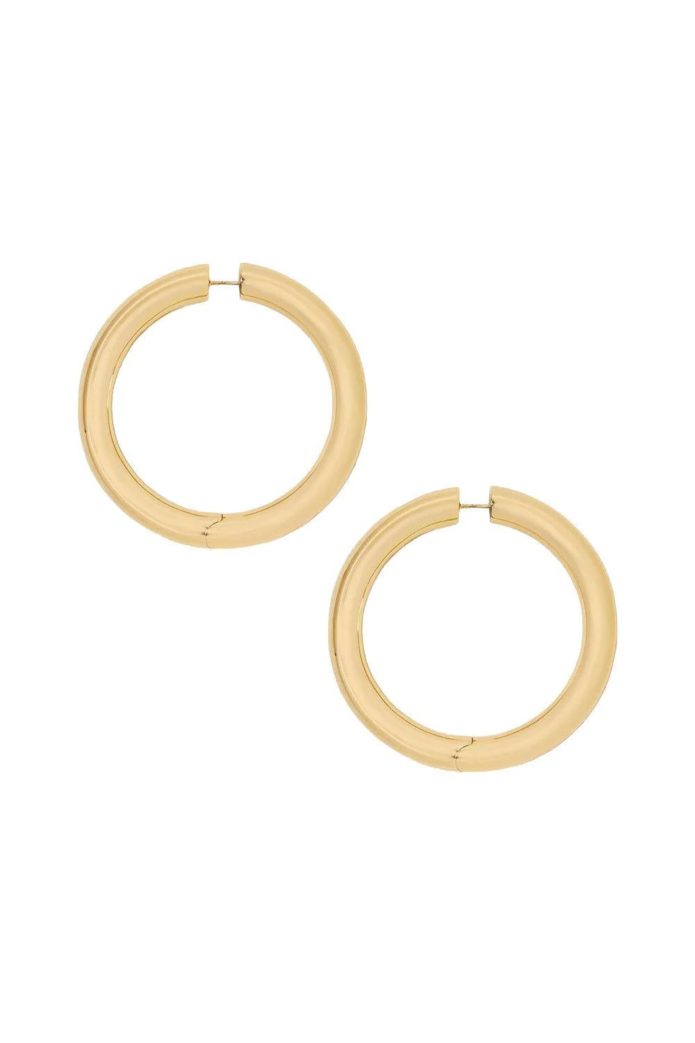 Baby Samira Hinged Hoop Earrings - Yellow Gold - 1.5in - 1