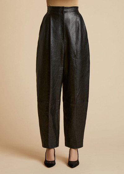 KHAITE The Ashford Pant in Black Leather outlook