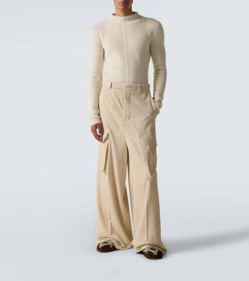 Rick Owens Firebanks cotton and linen cargo pants outlook
