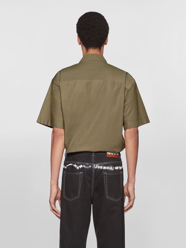 COTTON BOWLING SHIRT WITH PRINTED MARNI LOGO - 3