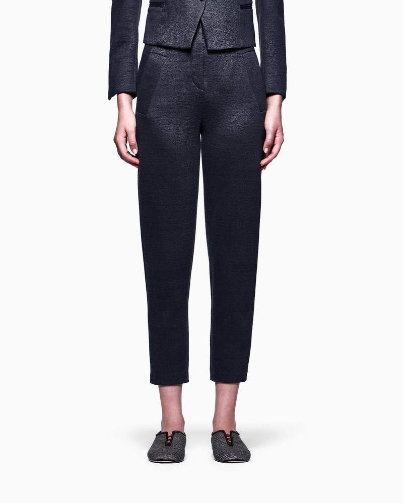 GIORGIO ARMANI LINEN AND VISCOSE JERSEY STRAIGHT TROUSERS outlook