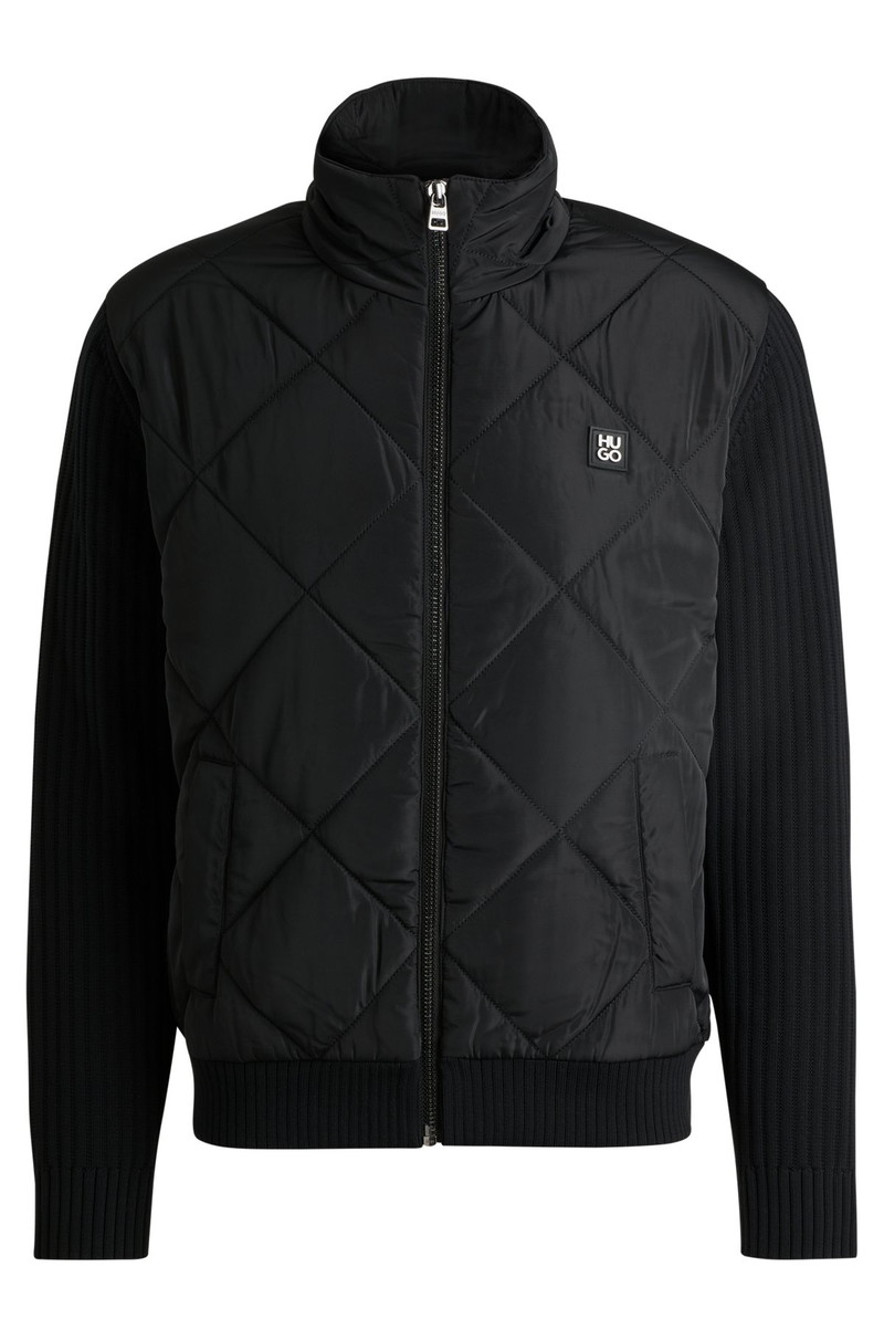 MIXED-MATERIAL JACKET WITH QUILTED FRONT PANEL 1