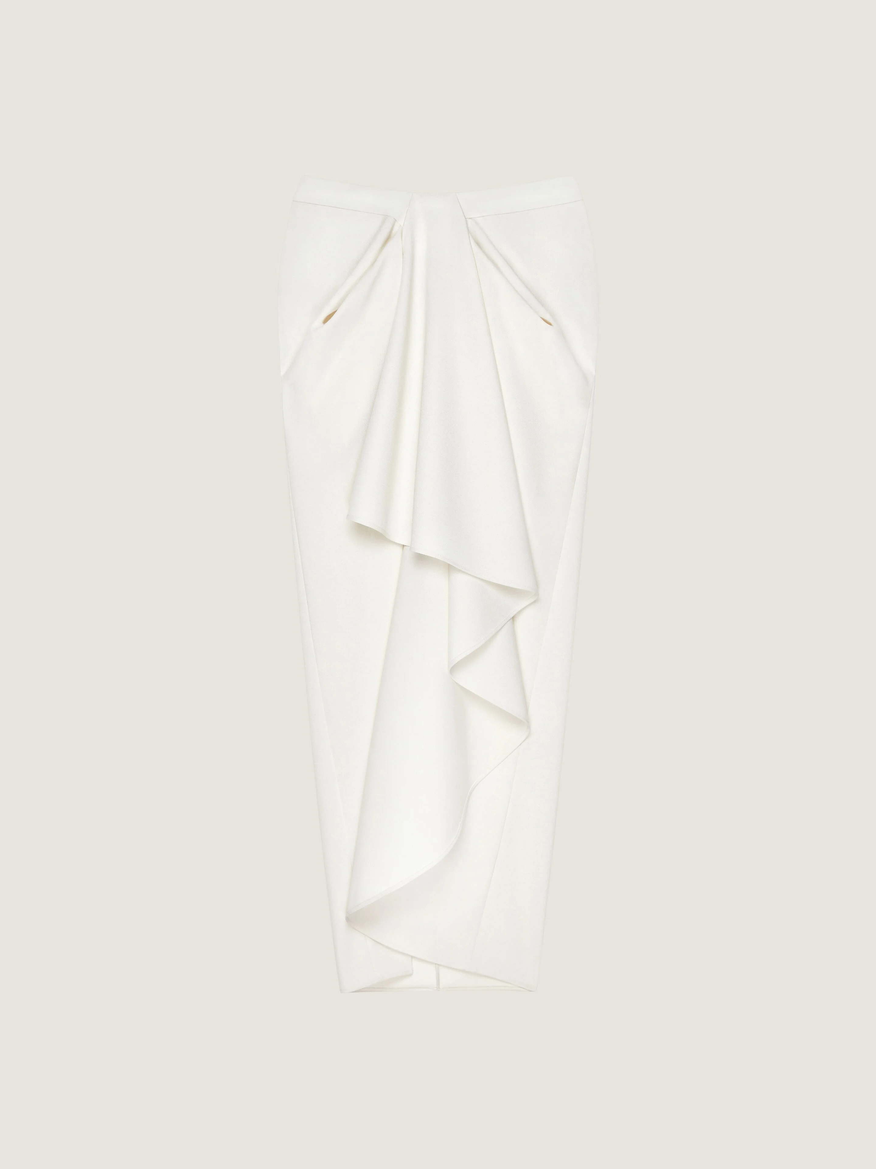 LONG WRAPPED SKIRT IN WOOL AND MOHAIR - 1
