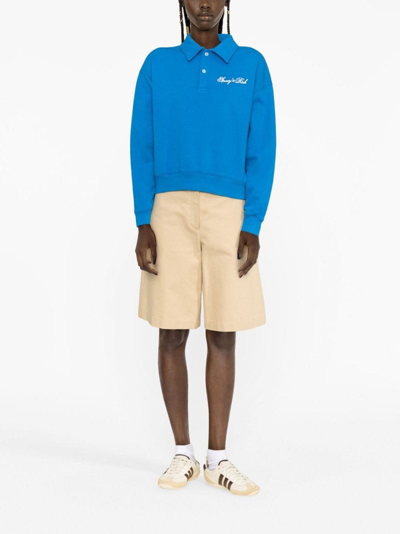 Sporty & Rich logo-embroidered polo-collar sweatshirt outlook