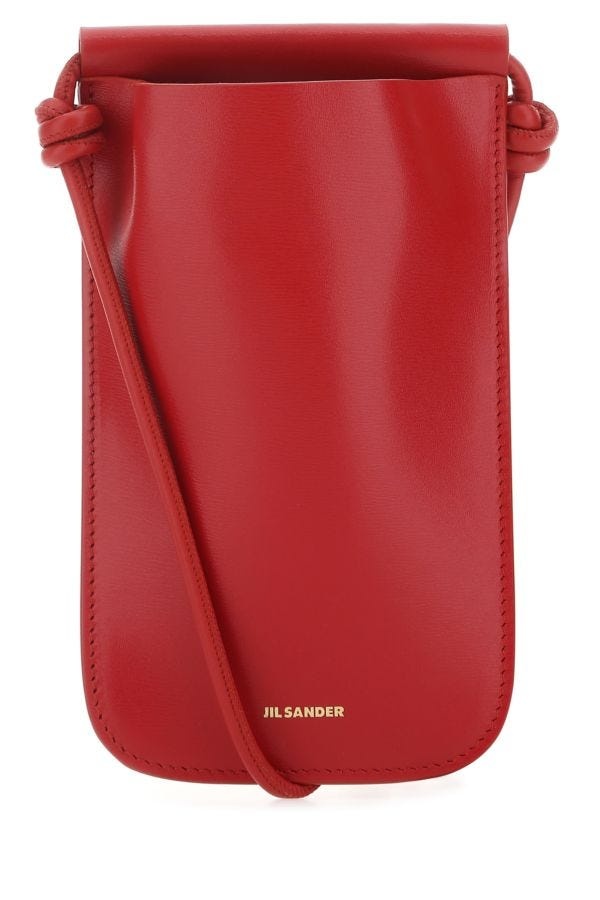 JIL SANDER Red Leather Phone Case - 1