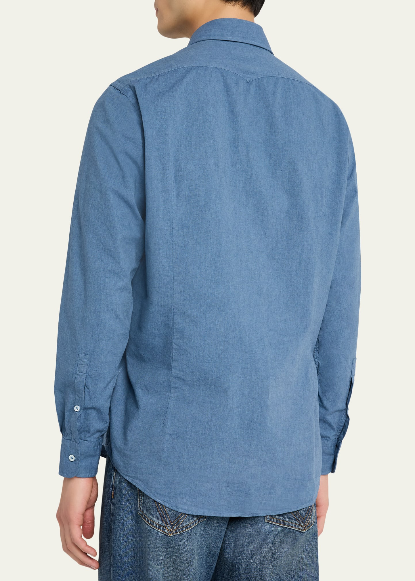 Men's Genova Chambray Watercolor Shirt - 3