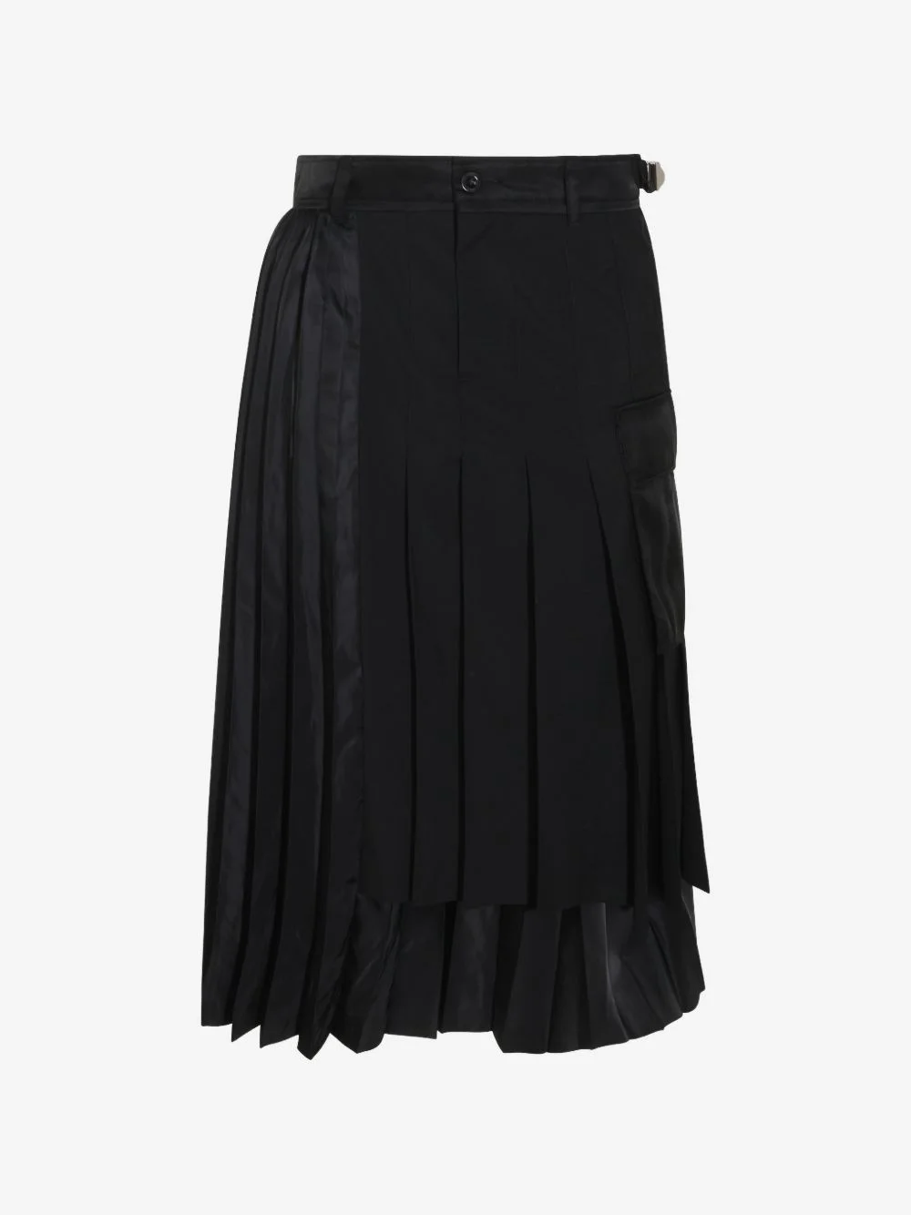 pleated layered midi skirt - 1