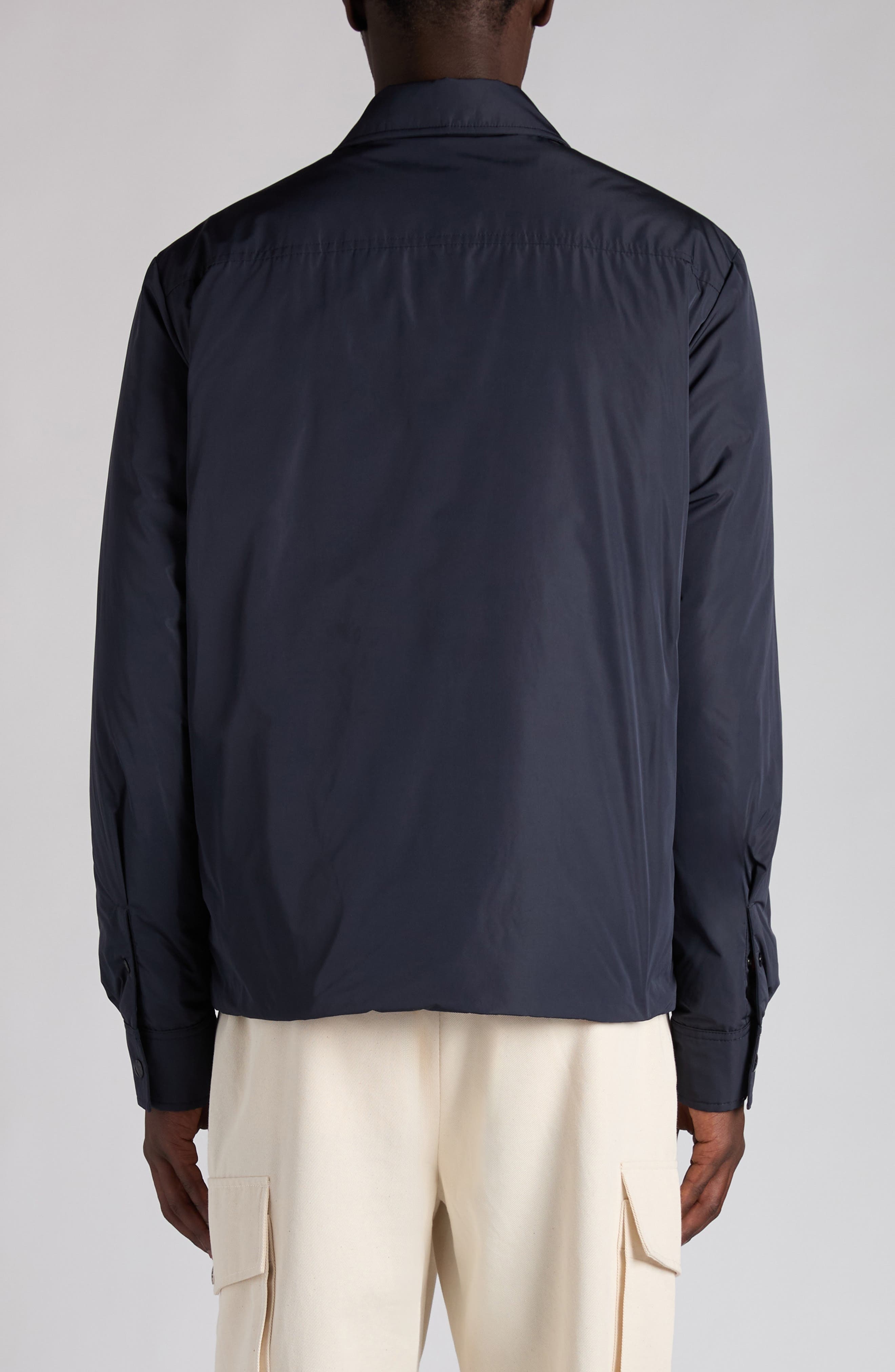 Moncler Vigeon Padded Down Shirt Jacket in English Blue at Nordstrom - 3