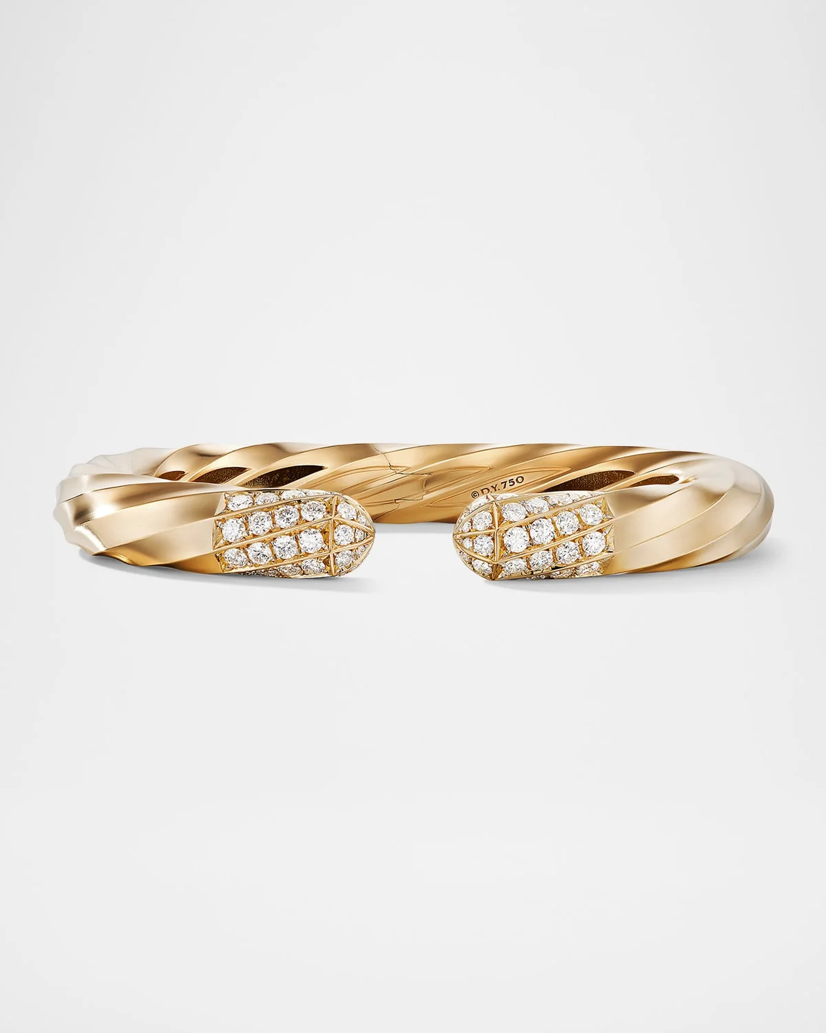 Cable Edge Bracelet with Diamonds in 18K Gold, 9mm - 1