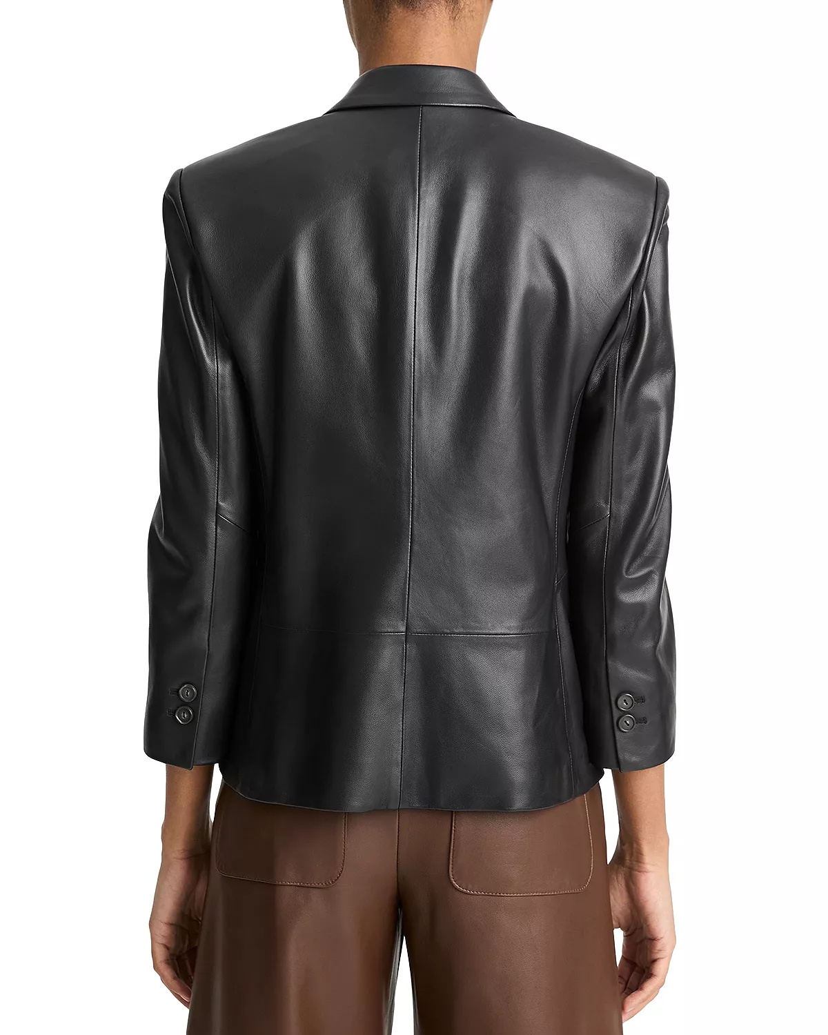 Srunken Leather Blazer - 3