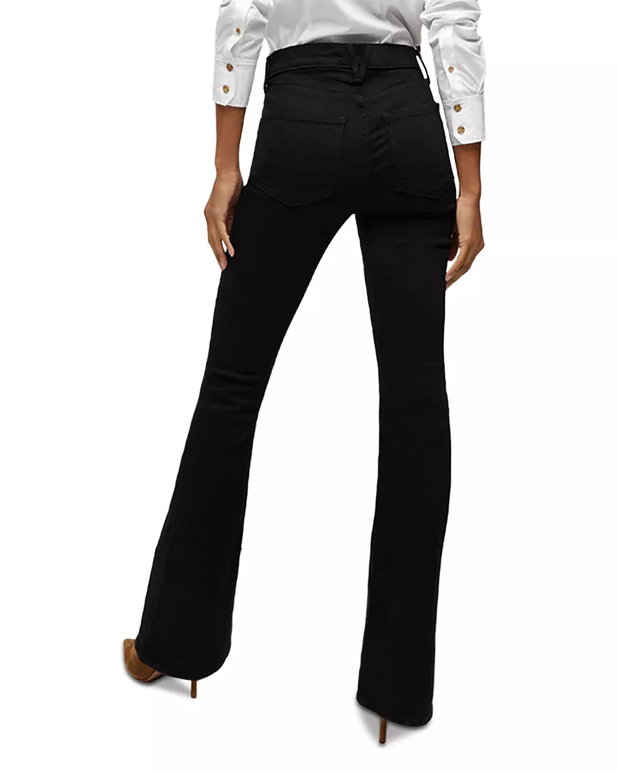 Beverly High Rise Skinny Flare Jeans in Onyx - 3