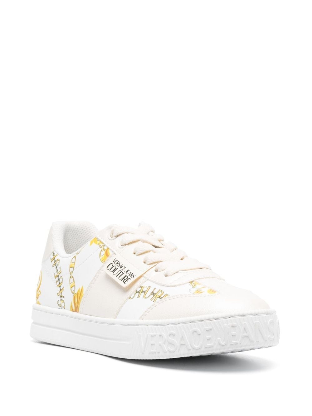 logo-patch round-toe sneakers - 2