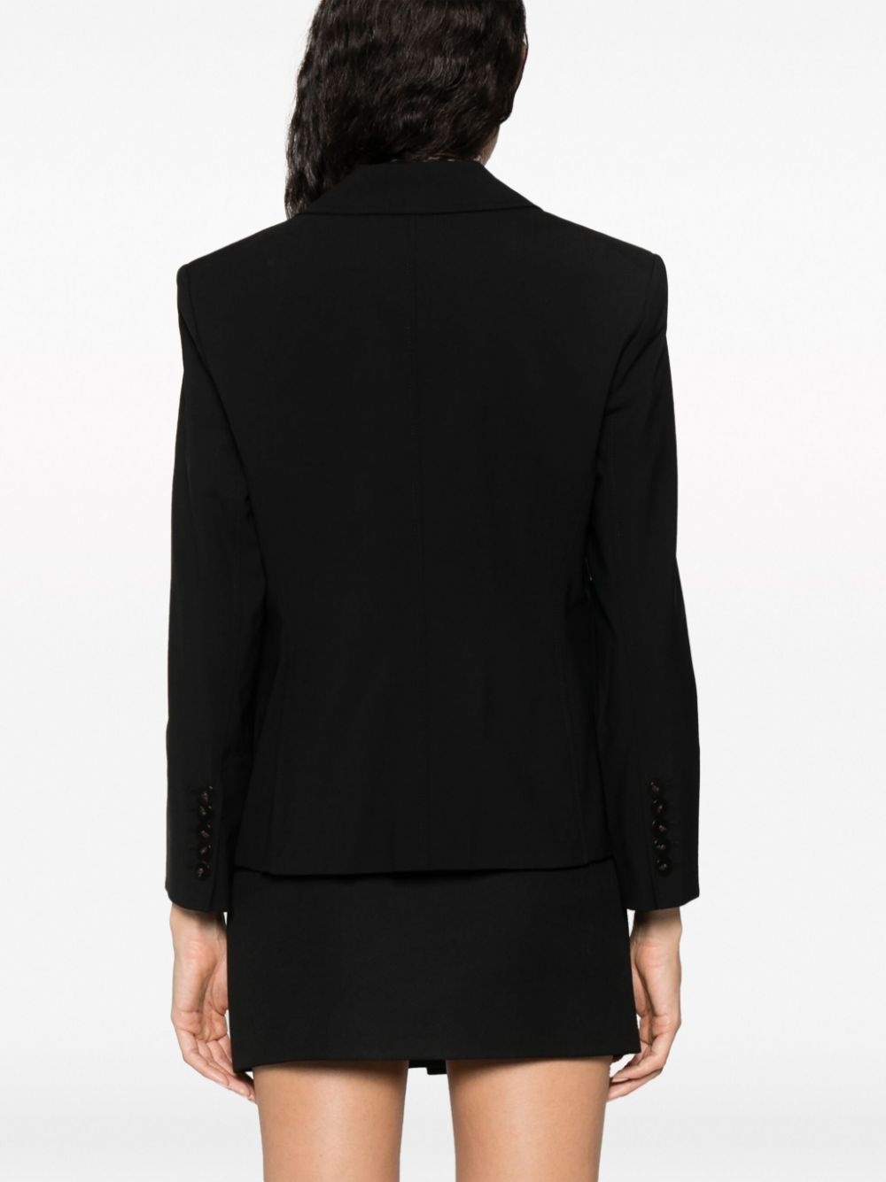 single-breasted wool-blend blazer - 4