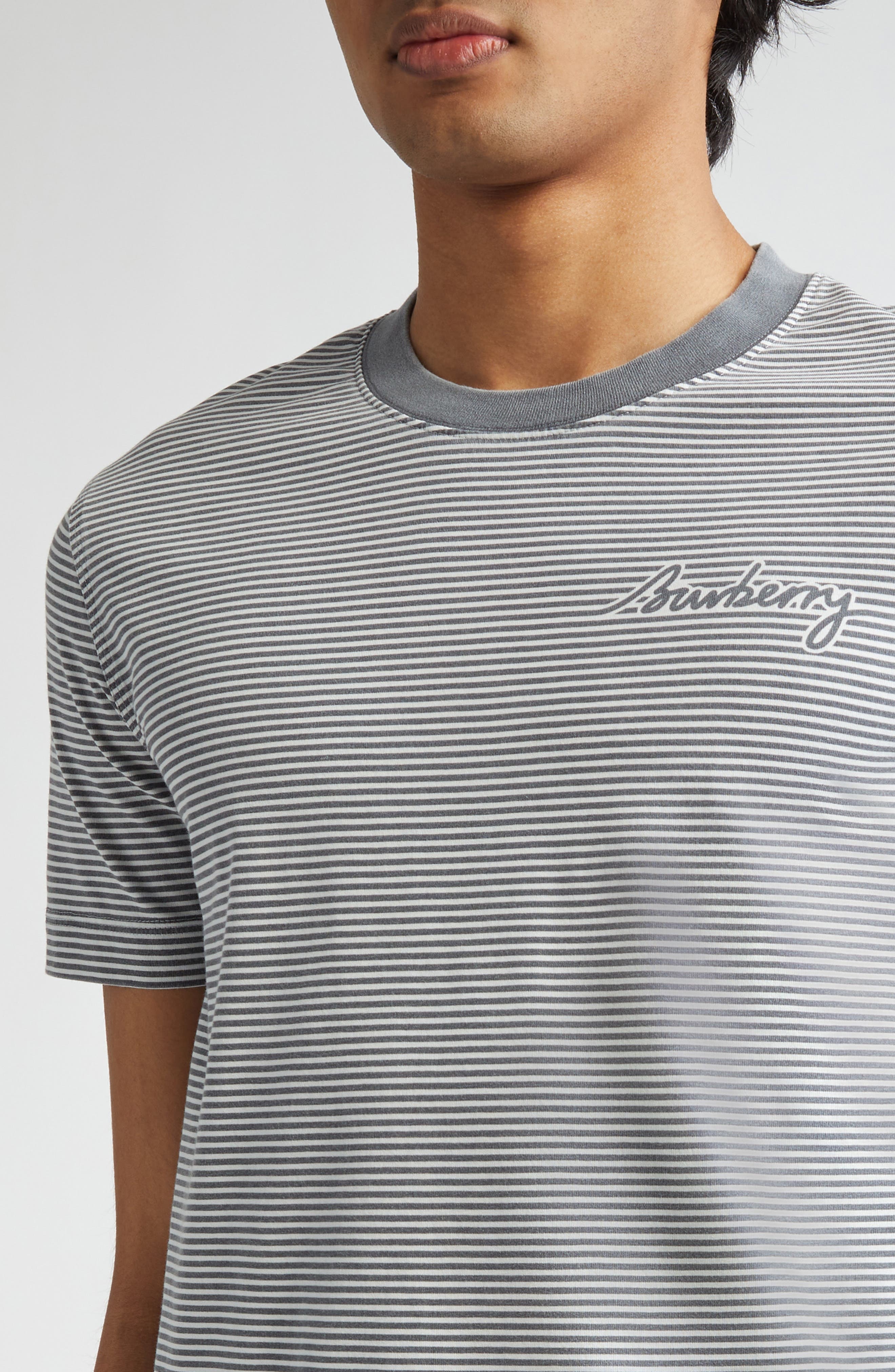 burberry Stripe Chest Logo T-Shirt in Magnet at Nordstrom - 4