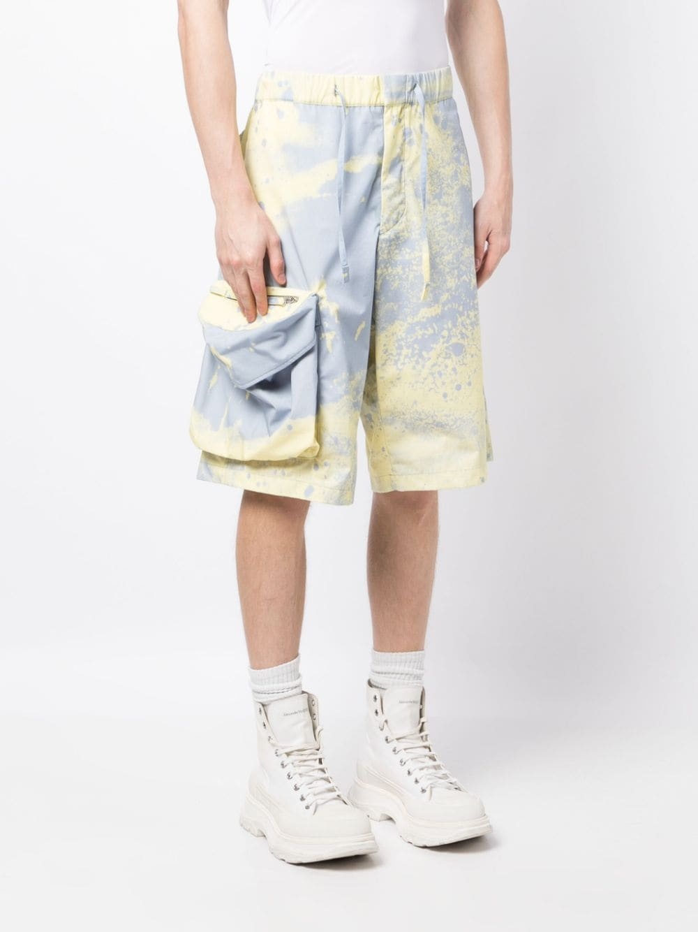 gradient-effect cotton track shorts - 3