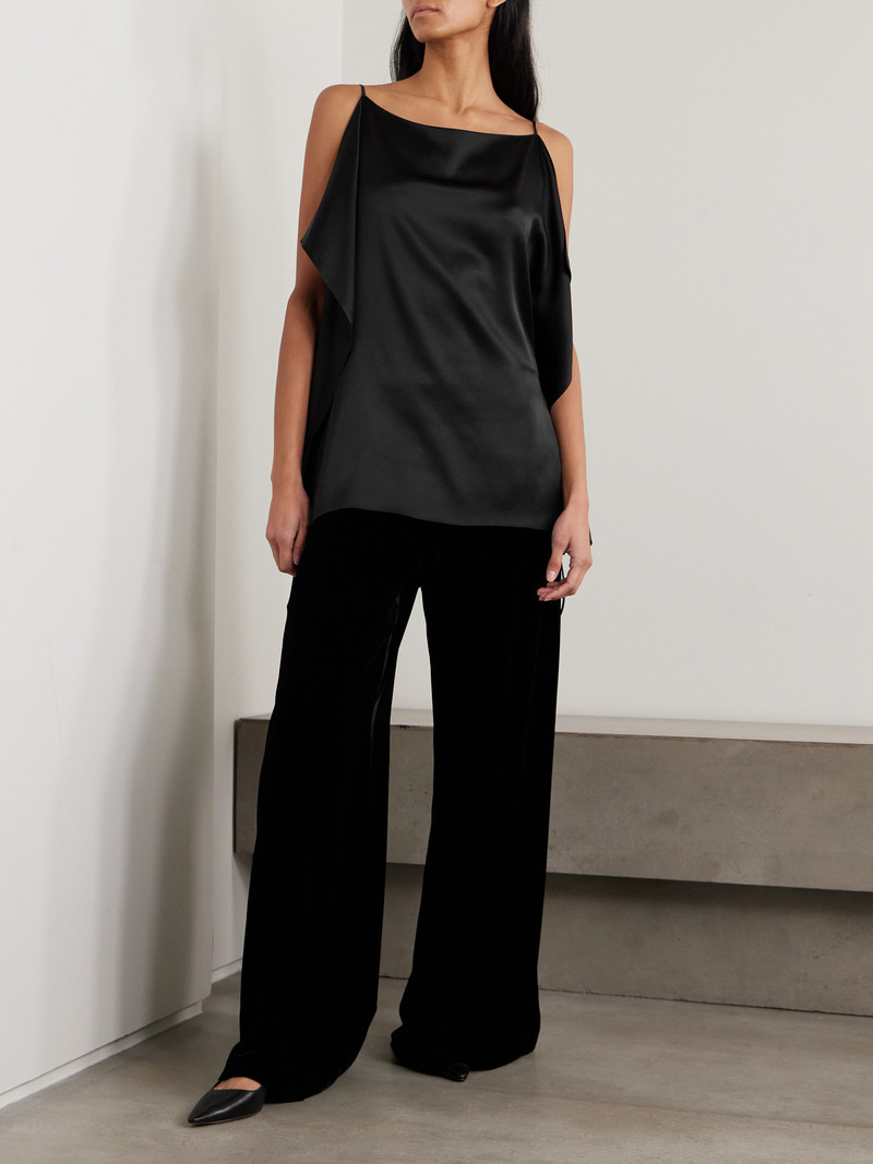The Row Koray Draped Silk-satin Top outlook