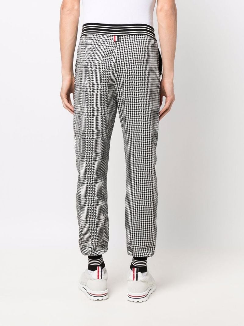 houndstooth print track pants - 4