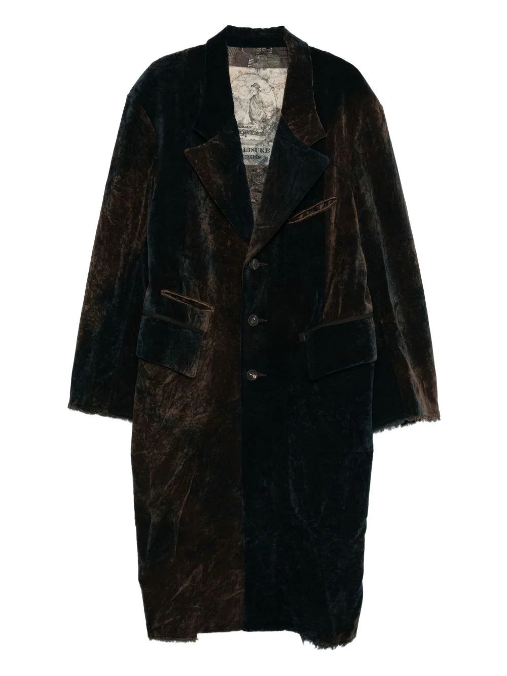 notch-lapels panelled coat - 1