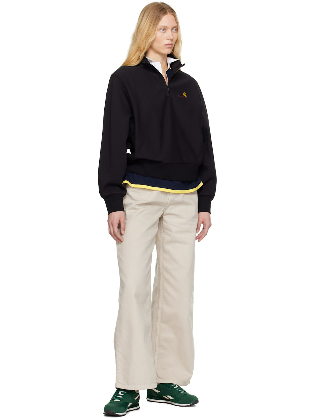 Black American Script High Neck Sweatshirt - 4