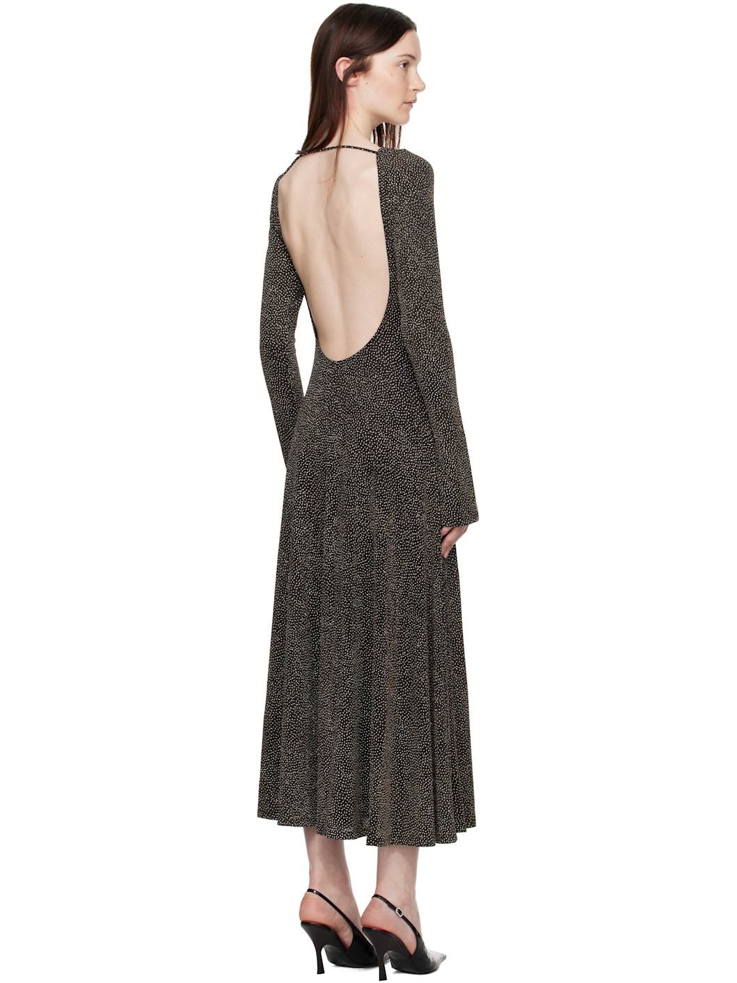 Black & Gold Baes Open Back Maxi Dress - 3