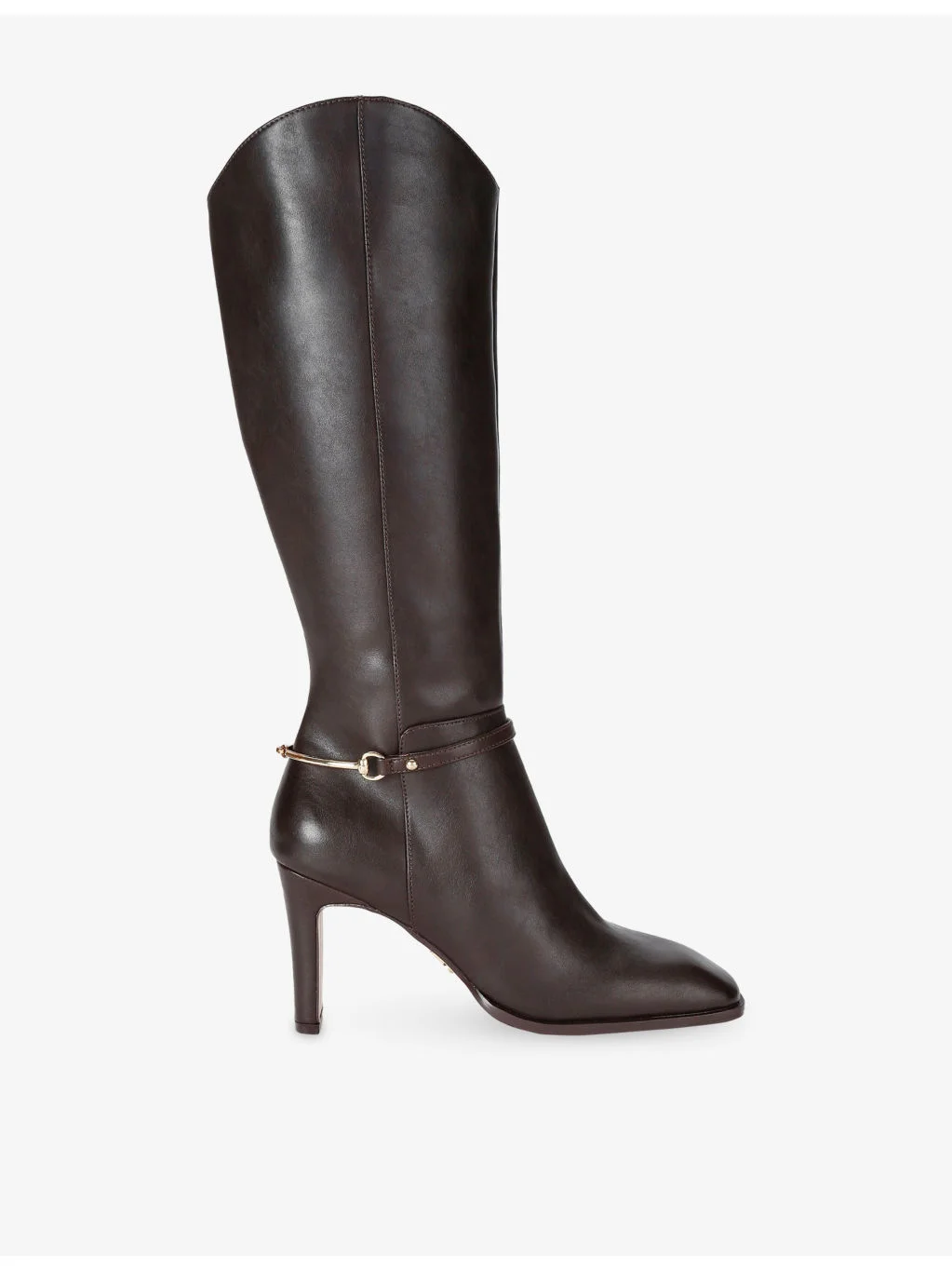 Shield Leather Heeled Knee-High Boots - 1