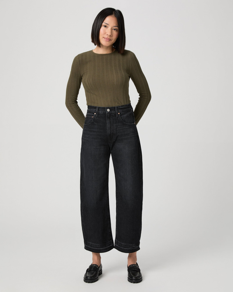 PAIGE Arellia Ankle Petite Barrel Leg Jean outlook