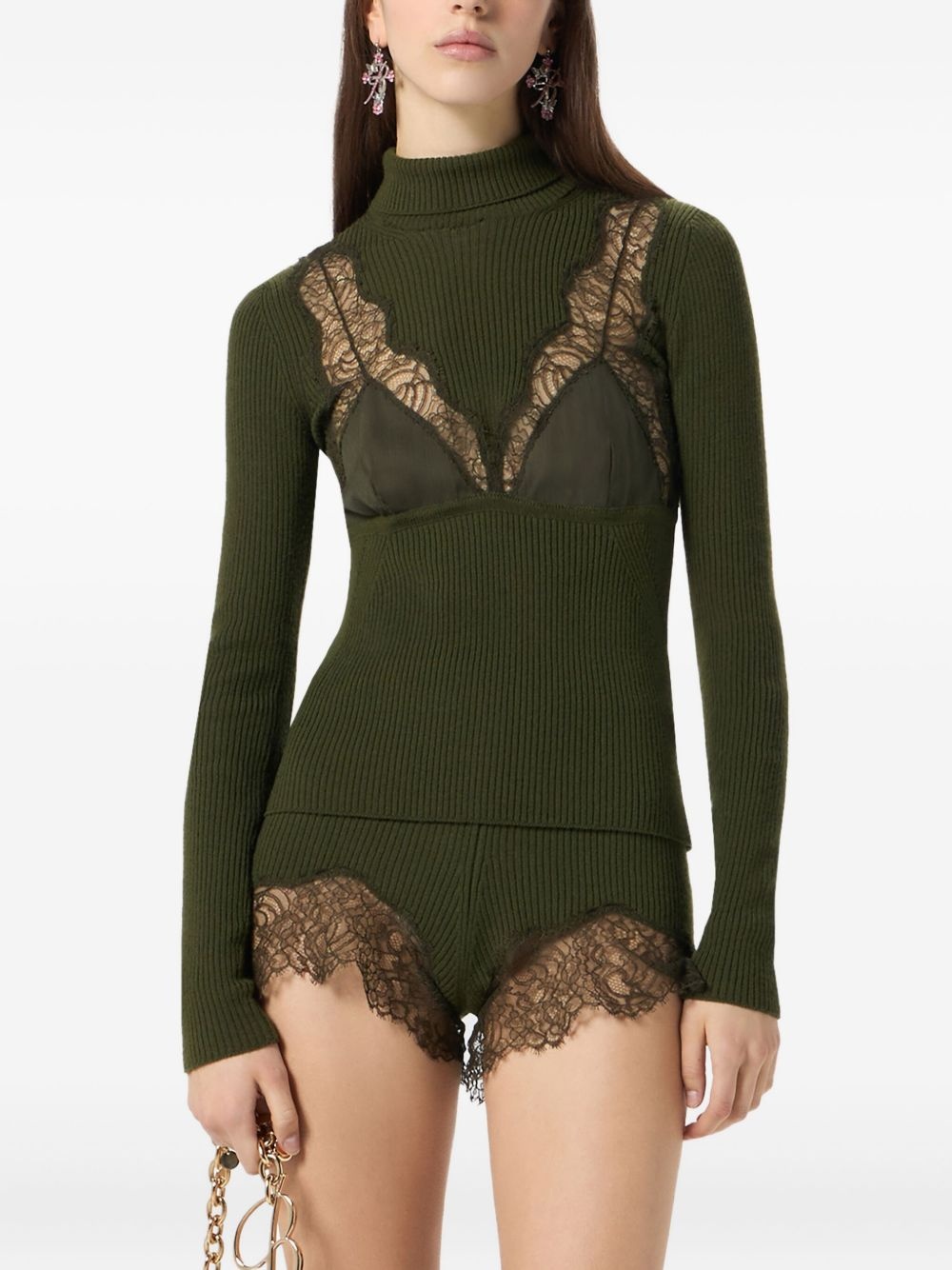 ribbed turtleneck jumper - 2