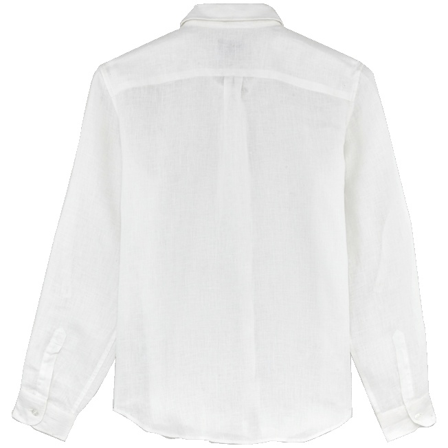 Women long sleeves Linen Shirt Solid - 2